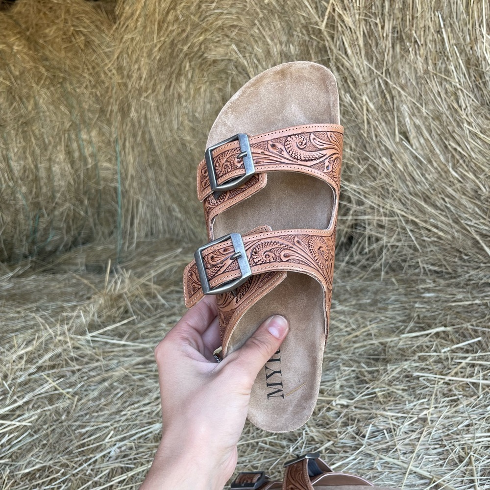 Hand Tooled Western Sandals